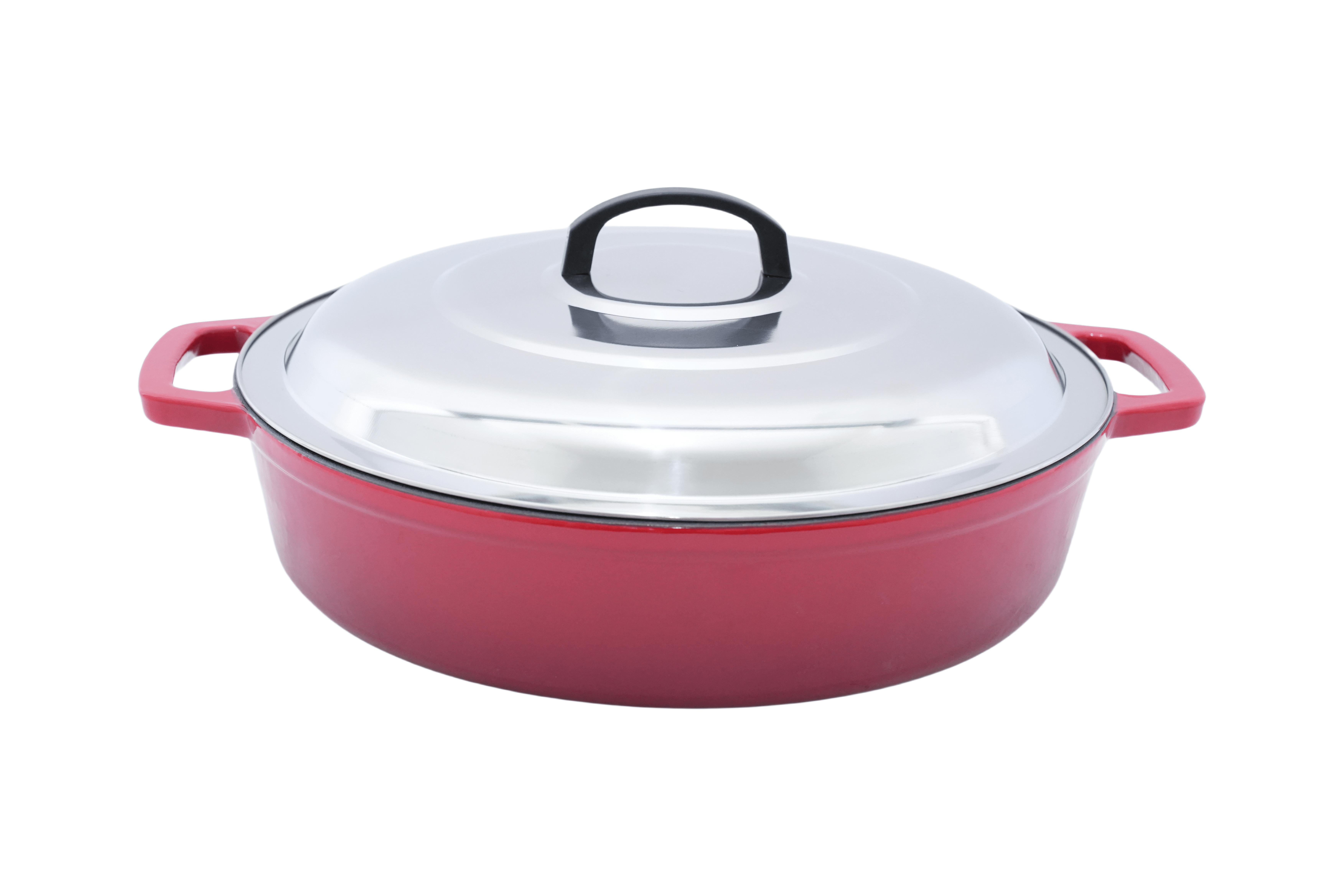 Cratita din fonta emailata cu capac inox 40x9 cm - 8l